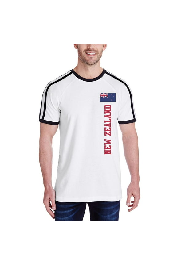 World Cup New Zealand Mens Soccer Jersey T Shirt White-Black 2XL