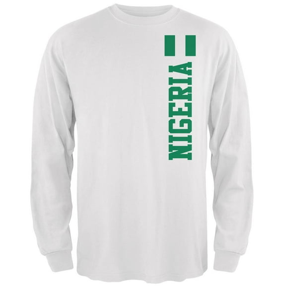 World Cup Nigeria Mens Long Sleeve T Shirt White LG