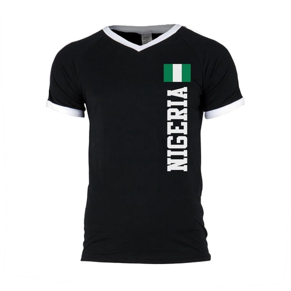 World Cup Nigeria Mens Soccer Jersey V-Neck T-Shirt