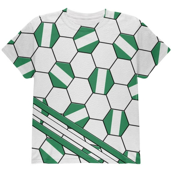 World Cup Nigeria Soccer Ball All Over Youth T Shirt Multi YMD