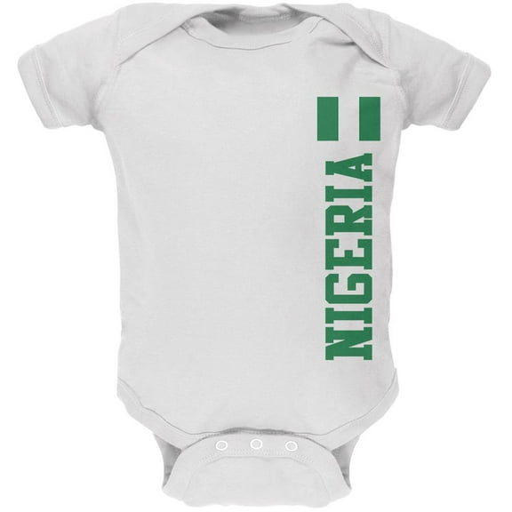 World Cup Nigeria Soft Baby One Piece White 12-18 M