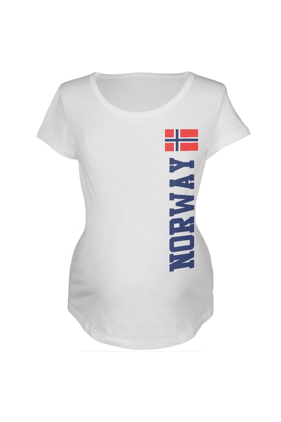 World Cup Norway White Womens Soft Maternity T-Shirt - Small