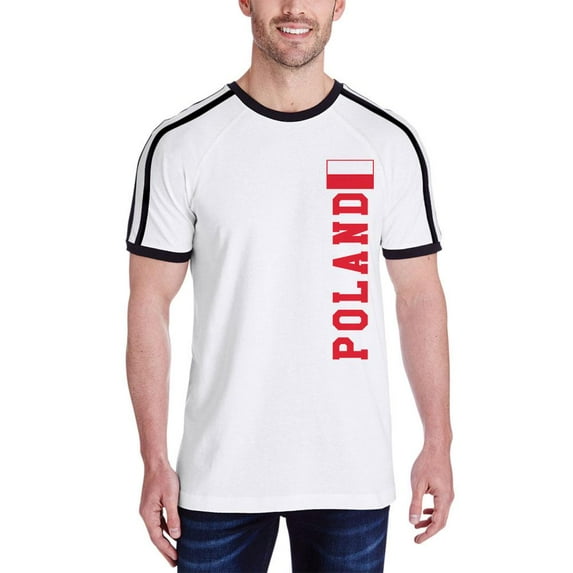World Cup Poland Mens Soccer Jersey T-Shirt White-Black X-LG