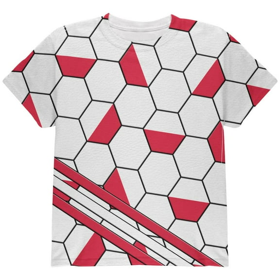 World Cup Poland Soccer Ball All Over Youth T Shirt Multi YLG