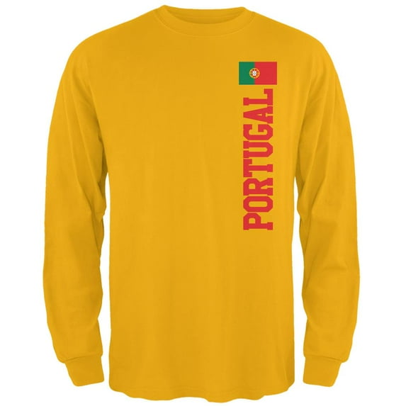 World Cup Portugal Mens Long Sleeve T Shirt Gold LG