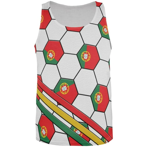 World Cup Portugal Soccer Ball All Over Mens Tank Top Multi MD