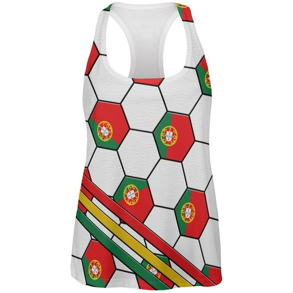 World Cup Portugal Soccer Ball All Over Womens Work Out Tank Top Multi LG