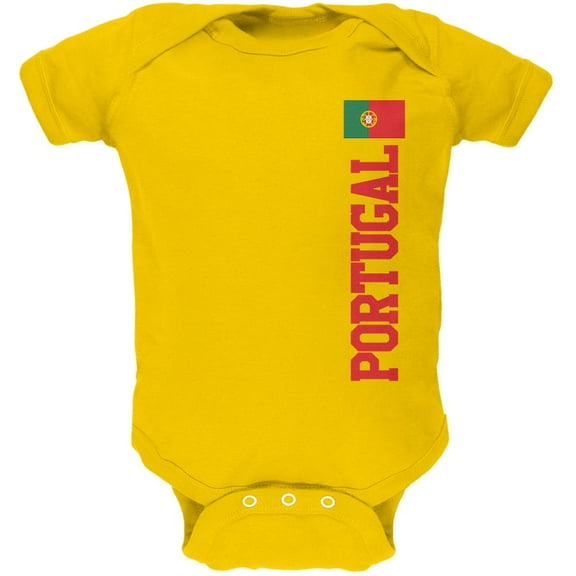 World Cup Portugal Soft Baby One Piece Yellow 0-3 M