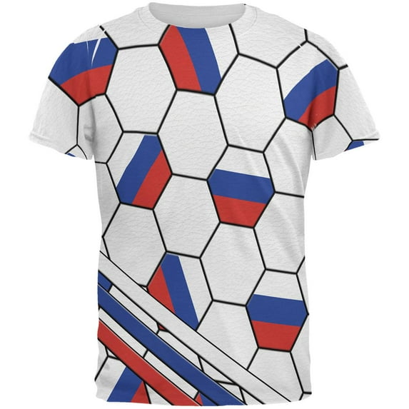 World Cup Russia Soccer Ball All Over Mens T Shirt Multi 2XL
