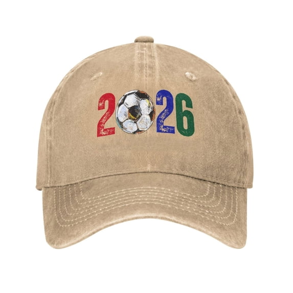 Soccer Hat, USA CAN MEX 2026 Merchandise, Breathable Cotton Adjustable Hat, Printed Baseball Cap for Football Fans Match Day Wear