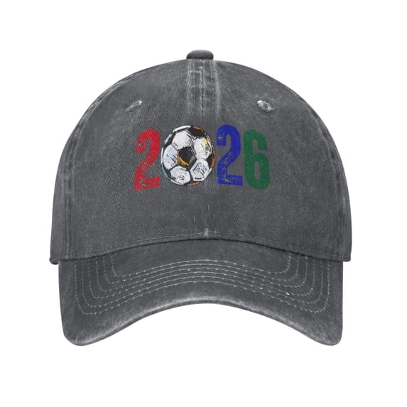 Soccer Hat, USA CAN MEX 2026 Merchandise, Breathable Cotton Adjustable Hat, Printed Baseball Cap for Football Fans Match Day Wear