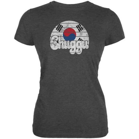 World Cup South Korea Chuggu Football Soccer Juniors Soft T Shirt Deep Heather MD