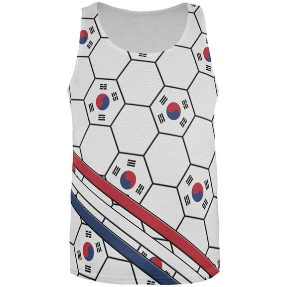 World Cup South Korea Soccer Ball All Over Mens Tank Top Multi SM
