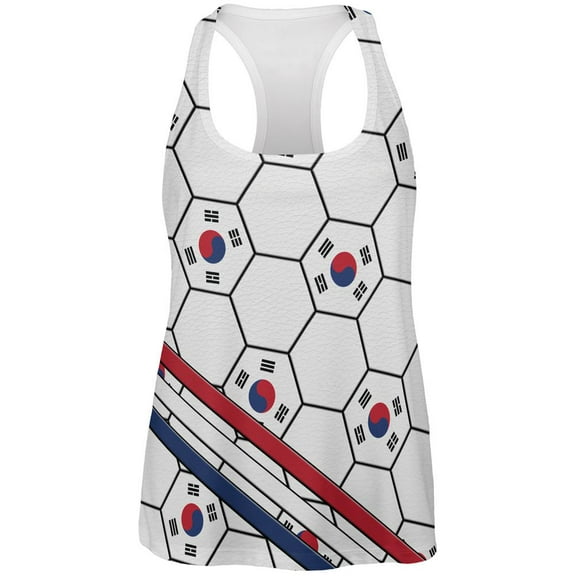 World Cup South Korea Soccer Ball All Over Womens Work Out Tank Top Multi X-LG
