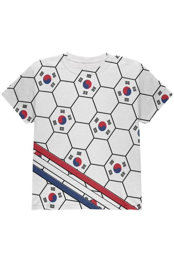 World Cup South Korea Soccer Ball All Over Youth T Shirt Multi YSM