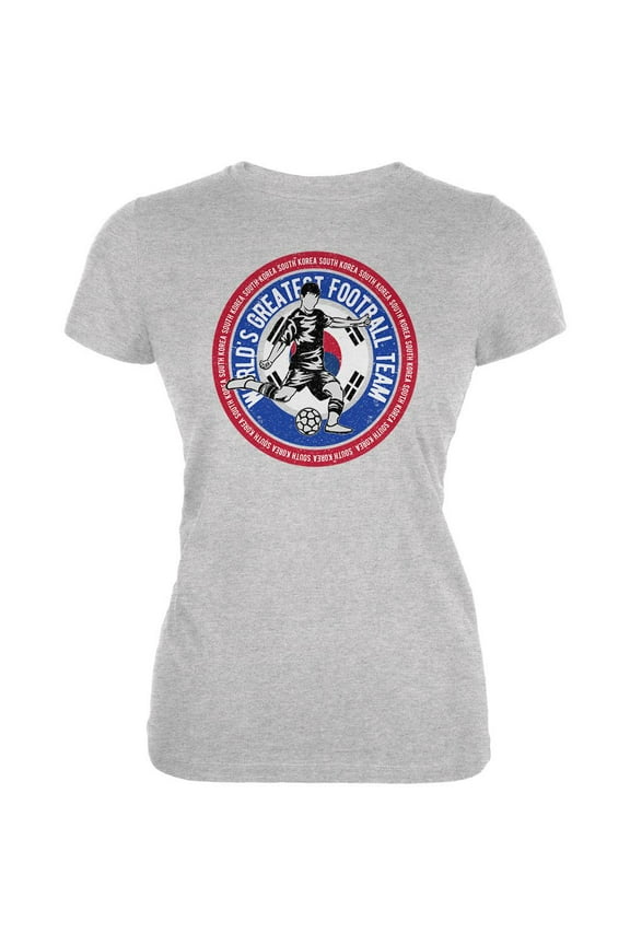 World Cup South Korea Soccer World's Best Football Team Juniors Soft T Shirt Heather LG