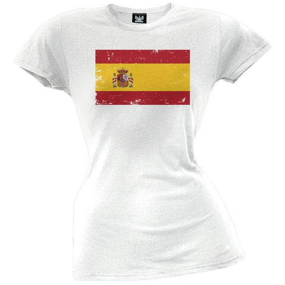 World Cup Spain Distressed Flag Juniors T-Shirt - 2X-Large