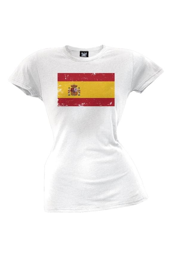 World Cup Spain Distressed Flag Juniors T-Shirt - Medium