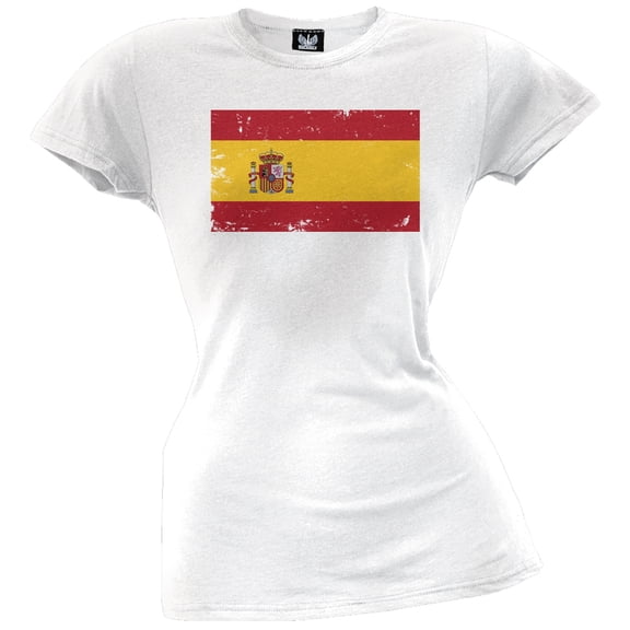 World Cup Spain Distressed Flag Juniors T-Shirt - X-Large