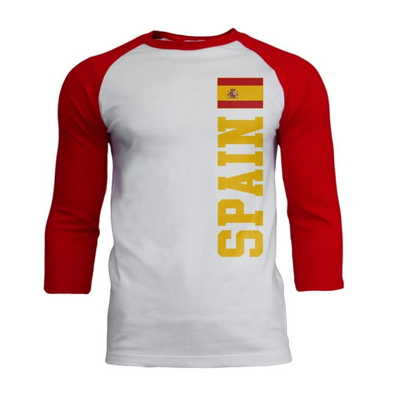 World Cup Spain Mens Soft Raglan T Shirt White-Red MD