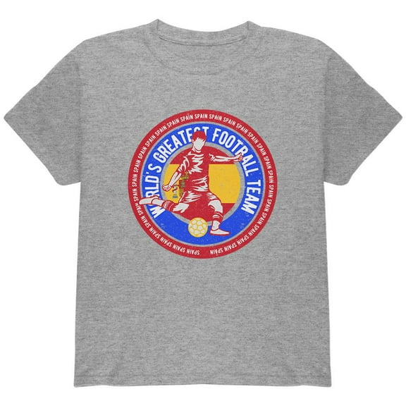 World Cup Spain Soccer World's Best Football Team Youth T Shirt Heather YMD