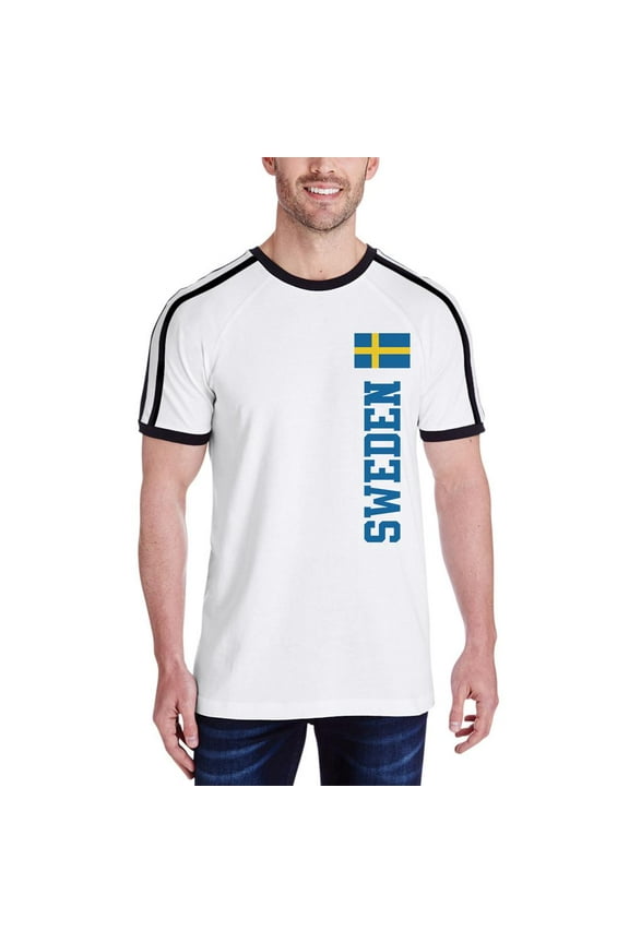 World Cup Sweden Mens Soccer Jersey T Shirt White-Black 2XL