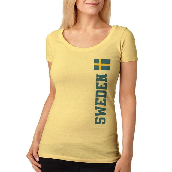World Cup Sweden Womens Soft Scoop T Shirt Yellow Haze X-LG