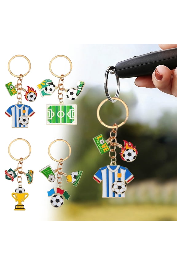World Cup Themed Small Gift Keychain Set - Cute Sports Key Ring for Party Favors & Souvenirs, Lightweight Keychain for Bag & Car Keys, Durable Mini Gift for Soccer Fans & Holiday Giveaways, A