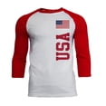 thumbnail image 1 of World Cup USA Mens Long Sleeve Raglan T Shirt White-Red SM, 1 of 1