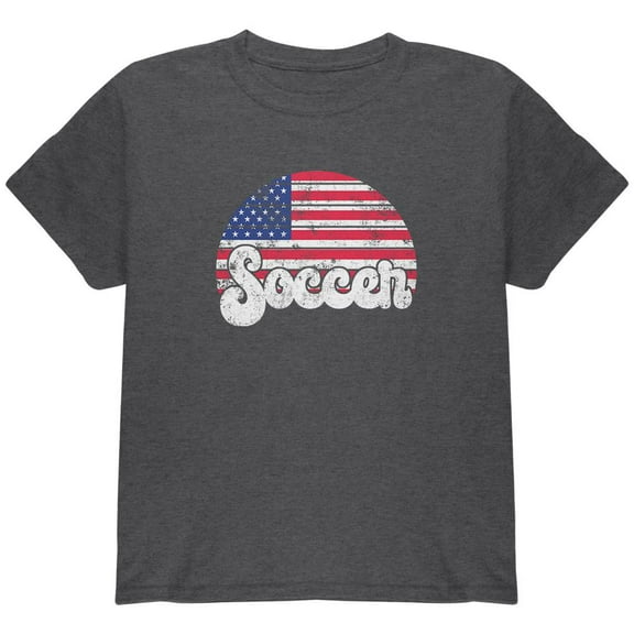 World Cup United States Football Soccer Youth T Shirt Dark Heather YLG