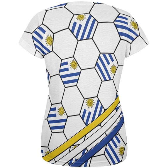 World Cup Uruguay Soccer Ball All Over Womens T Shirt Multi X-LG