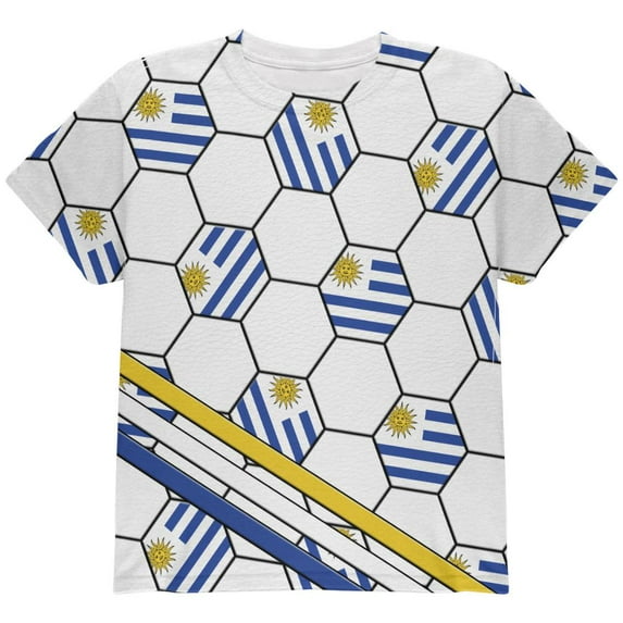 World Cup Uruguay Soccer Ball All Over Youth T Shirt Multi YLG