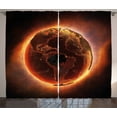thumbnail image 1 of Ambesonne World Curtains 2 Panel Set, Vivid Burning Earth Heat, 108" x 90", Orange Brown Yellow, 1 of 3