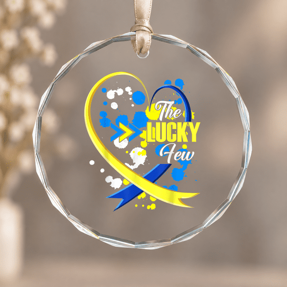 World Down Syndrome Awareness Day 3 Arrows Few Tattoo Christmas Ornament, Holiday Keepsake Gift, Circle Glass Ornament