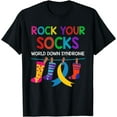 thumbnail image 1 of World Down Syndrome Day Boys Girls Kids Rock Your Socks T-Shirt, 1 of 3