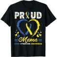 thumbnail image 1 of World Down Syndrome Day T21 Ribbon Proud Mama Mom Heart T-Shirt, 1 of 4