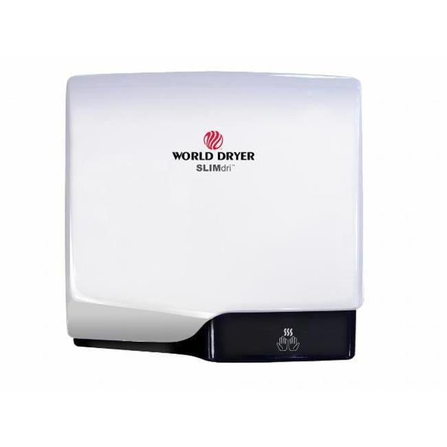 World Dryer  Slimdri Hand Dryer - Aluminum White - Surface-Mounted ADA Compliant