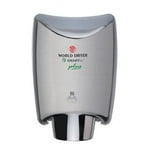 World Dryer K-973P SMARTdri Plus High Efficiency Intelligent Automatic Hand Dryer with Stainless Steel Brushed Cover, Single Port Nozzle, 110-120V