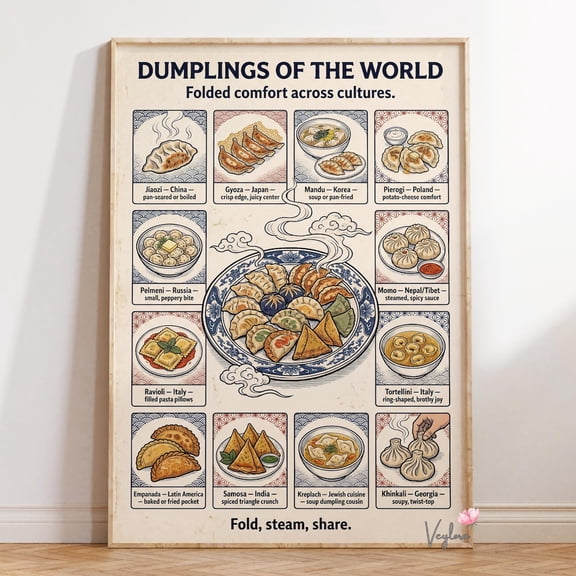 World Dumplings Kitchen Wall Decor
