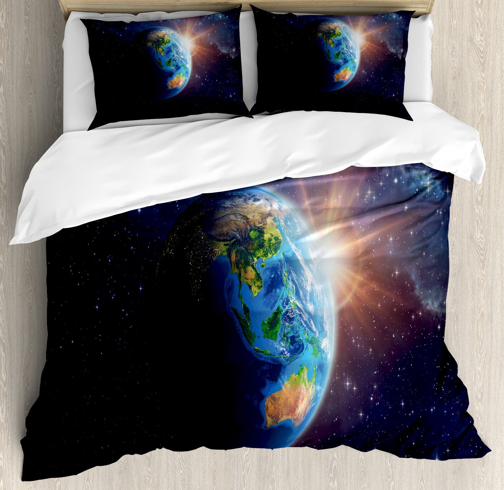 World Duvet Cover Set, Face of Earth in Space View of and Australian ...