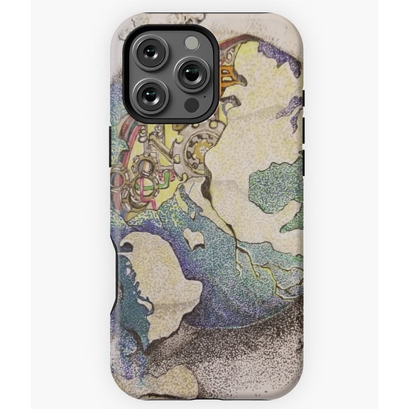 World Engine Sci-Fi Design Phone Case for iPhone 16 15 14 13 12 11 Pro Max