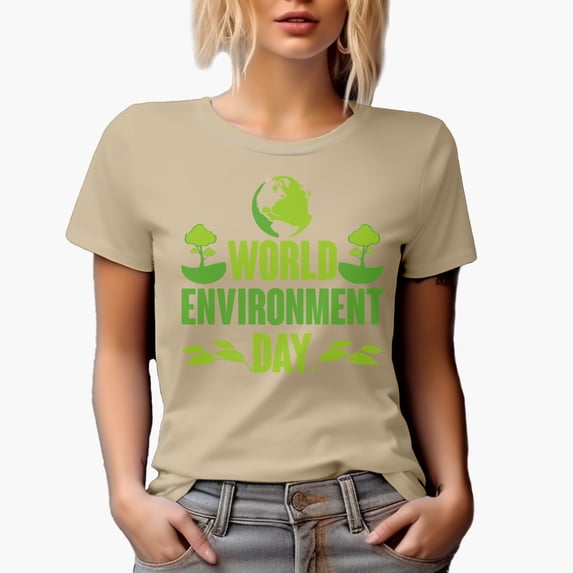 World Environment Day, Tan T-Shirt, Medium