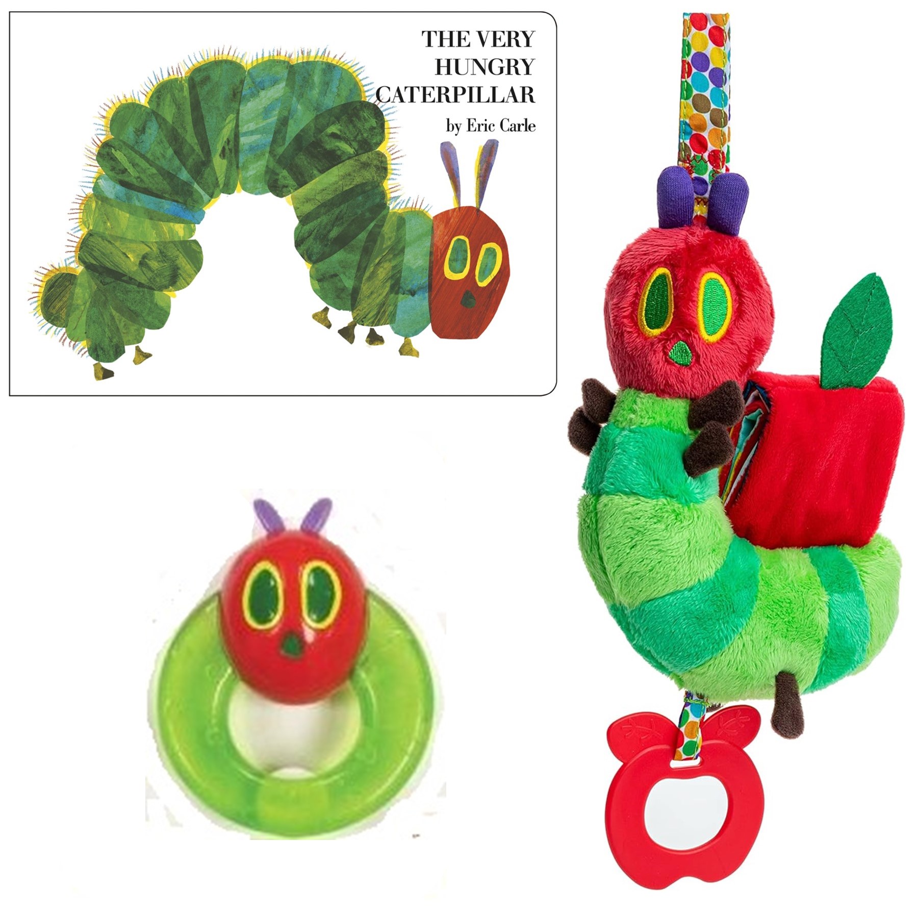 World of Eric Carle The Very Hungry Caterpillar Board Book, Rollout Activity Stuffed Plush Toy, Gel Soother, and Gift Book Bag (Educational Gift Set Touch and Feel Crinkle Toys for Little One)