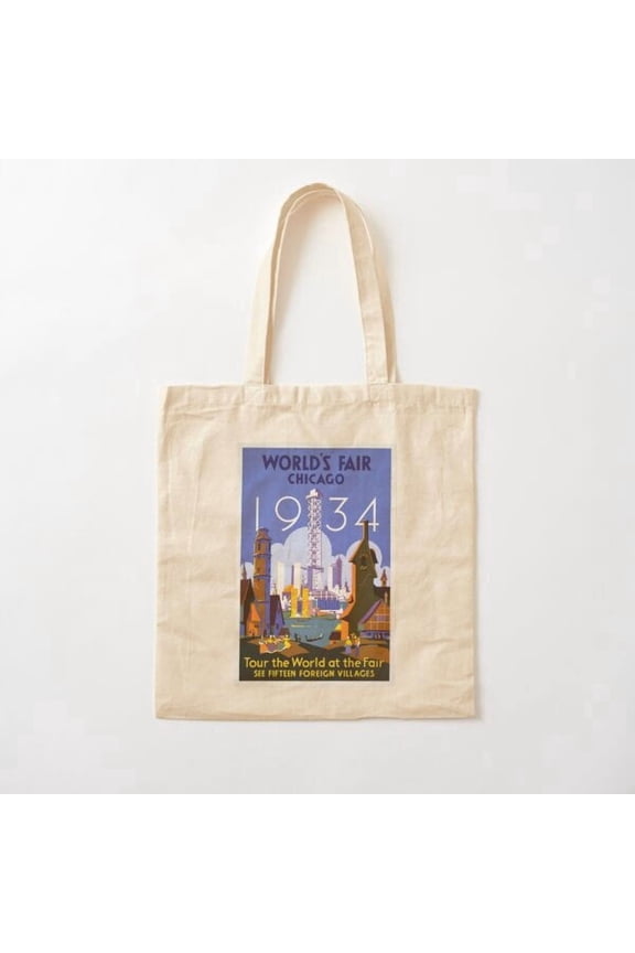 World Fair Chicago Canvas Tote Bags, Reusable Shopping Bag