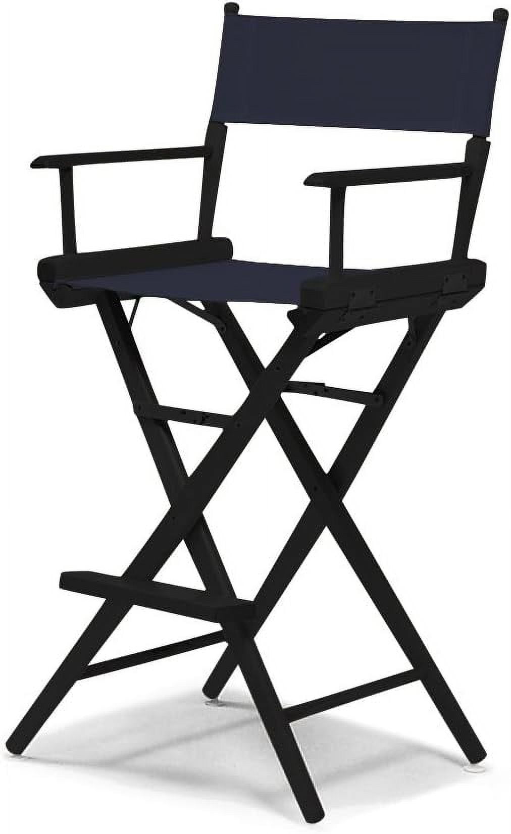 World Famous Bar Height Director Chair, Navy With Black Frame