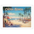thumbnail image 1 of World Famous Cocoa Beach - Florida - Vintage Travel Poster by Kerne Erickson - Fine Art Matte Paper Print (Unframed) 24x32in, 1 of 4