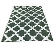 World Famous Indoor/Outdoor Rug, Camping RV Patio Floor Mat, Poly Propylene, 72 x 106 Inches, Green