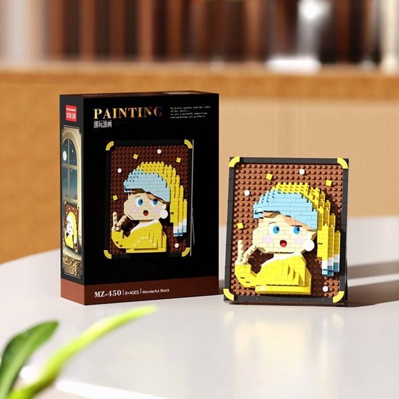 World-Famous Painting Pixel Blocks – Sunflower Oil Painting Frame – Creative DIY Assembly Decoration – Hot-Selling Home Art