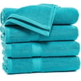 thumbnail image 1 of World Famous Royal Comfort 100% Cotton Bath Towel Size 27x54 at 17.5 lbs per dz Weight ! Pack of 4 Turquoise Towels. DO not Settle for Less! Towels for Pool, Gym, Spa ,and Dorm., 1 of 5