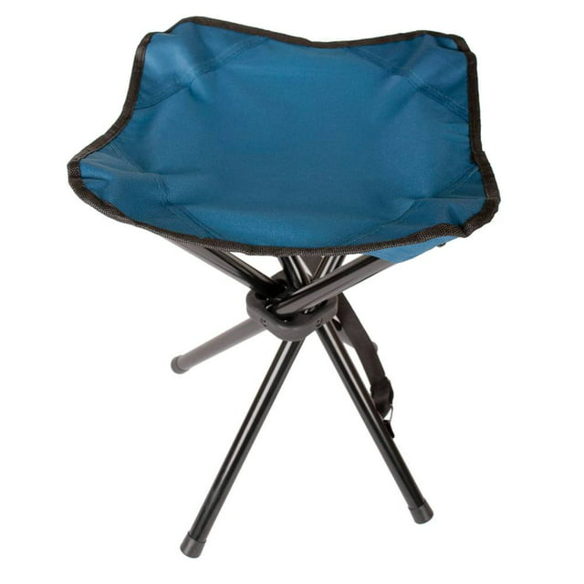 World Famous Sports Folding Camp Stool, Blue, 16 x 12 x 12 Inches, Supports Up to 200 Pounds